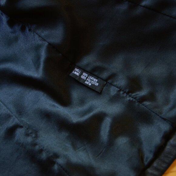 Kasper Genuine Leather Full Zip Collar Jacket Size L Black - Picture 7 of 11